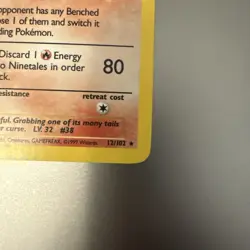 Pokemon TCG Ninetales Holo Rare Unlimited 12/102 Base Set - Image 3