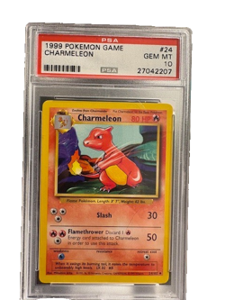 1999 POKEMON BASE SET UNLIMITED #24 CHARMELEON PSA 10 - Image 1