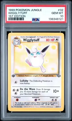 1999 Pokemon Jungle 1st Edition Wigglytuff 32 FRESHLYGRADED PSA 10 GEM MINT - Image 1