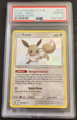 Pokemon Sun & Moon Hidden Fates Eevee Holo #SV41 PSA 10 - Image 1