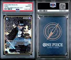 2025 ONE PIECE OP04-083 JAPANESE 2ND ANNIVERSARY SET SABO ENG PSA 10 GEM MINT - Image 3