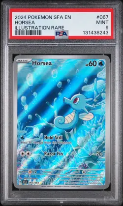 2024 POKEMON SFA EN-SHROUDED FABLE ILLUSTRATION RARE #067 HORSEA PSA 9 - Image 1