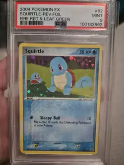 2004 Pokemon EX #82 Squirtle Reverse Foil Fire Red & Leaf Green PSA 9 - Image 1