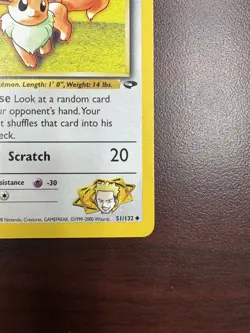 Lt. Surge's Eevee 51/132 Uncommon Gym Challenge 2000 Pokemon LP+ - Image 5