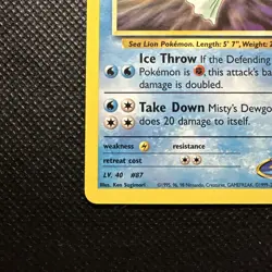 Pokemon Dewgong Misty's Gym Challenge #54/132 Near Mint - Image 5