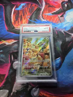 Pokemon Eevee 188/167 Twilight Masquerade Illustration Rare Holo PSA 8/9 - Image 1