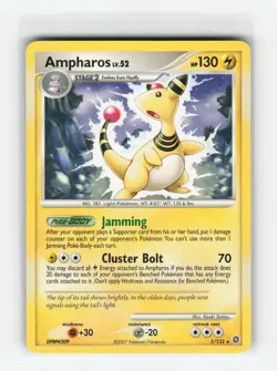 AMPHAROS 1/132 NON HOLO RARE POKEMON TCG MP - Image 1