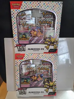 TCG Pokemon 151 Scarlet & Violet Alakazam EX Collection Box. Sealed Lot of 2!! - Image 1