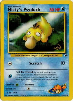 Pokemon TCG Misty’s Psyduck W Stamp Promo - Gym Heroes - Vintage WOTC 2000 NM - Image 2