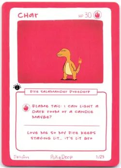 Char (Charmander) 1/25 - 1st Edition Pokederp First Print Fan Art - Pokemon - Image 1