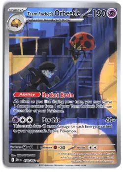 Team Rocket's Orbeetle 198/182 Illustration Rare Destined Rivals Pokemon - Image 1