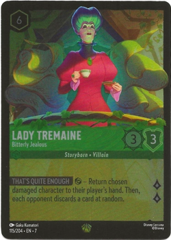 Disney Lorcana Archazia's: LADY TREMAINE Bitterly Jealous FOIL Legendary 115/204 - Image 1