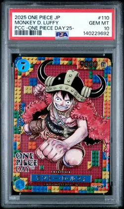 2025 ONE PIECE JPN PREM CARD COLL -ONE PIECE DAY'25- #110 MONKEY D. LUFFY PSA 10 - Image 1