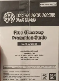 SEALED Bandai Card Games Fest 25-26 Promo Pack - Gundam, OP, Digimon, UA, & DBS - Image 2