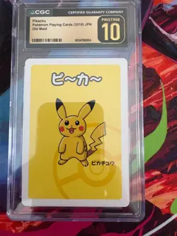 CGC Pristine 10 Pikachu 2019 Pokemon Old Maid Japanese Playing Card – Gold Label - Image 1