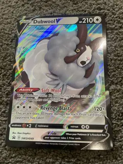 Pokemon Dubwool V SWSH049 Holo Black Star Promo Jumbo Card NM/M - Image 1
