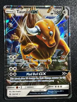 Tauros GX 100/149 Ultra Rare Holo Pokemon Sun & Moon - Image 1