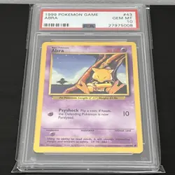 Abra 43/102 Base Set 1999 Unlimited Pokemon PSA 10 GEM MINT - Image 1