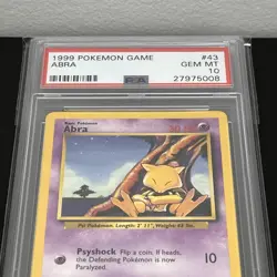 Abra 43/102 Base Set 1999 Unlimited Pokemon PSA 10 GEM MINT - Image 2