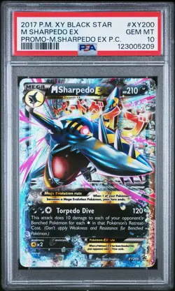 Pokemon Mega M Sharpedo EX Black Star Promo XY200 GEM MINT PSA 10 - Image 1