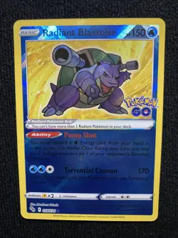 Radiant Blastoise 018/078 Pokemon GO Holo - Image 1