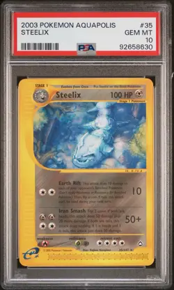 2003 Pokemon Aquapolis Steelix #35 PSA 10 GEM MINT Holo E-Series WOTC - Image 1