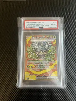 2025 Pokemon Prismatic Evolutions Teal Mask Ogerpon EX PSA 8 English 145/131 - Image 1