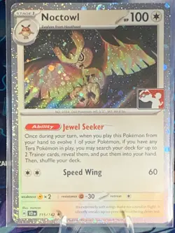 POKEMON TCG- NOCTOWL -115/142 COSMO RARE - PRIZE PACK SERIES 7 - PLAY! STAMPED - Image 1