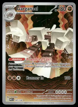 Pokemon Cards Garganacl 147/132 Mega Evolution Illustration Rare NM - Image 1