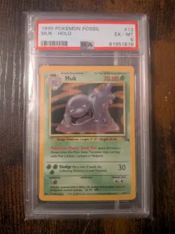 Pokemon TCG Muk Fossil Holo PSA 6 - Image 1