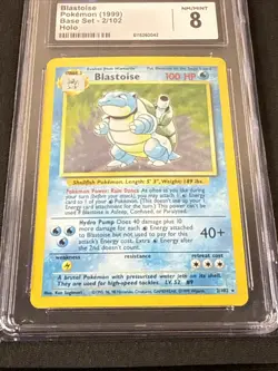 1999 Pokemon Base Set Blastoise Holo 2/102 CGC 8 NM/Mint – WOTC Vintage - Image 2