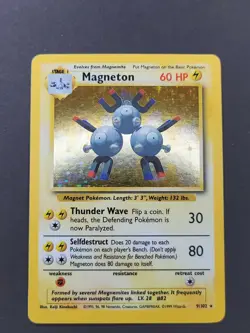 Pokemon TCG Magneton Base Set 9/102 Holo Unlimited Holo Rare LP LIGHT PLAY - Image 1