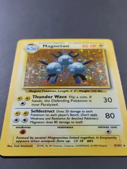 Pokemon TCG Magneton Base Set 9/102 Holo Unlimited Holo Rare LP LIGHT PLAY - Image 2