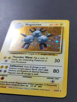 Pokemon TCG Magneton Base Set 9/102 Holo Unlimited Holo Rare LP LIGHT PLAY - Image 3