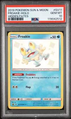 Froakie-Holo Hidden Fates PSA 10 2019 Pokemon Sun & Moon Hidden Fates #SV11 - Image 1
