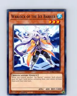 Yu-Gi-Oh TCG Warlock Of The Ice Barrier SDFC-EN010 1st Edition Common Card NM - Image 1
