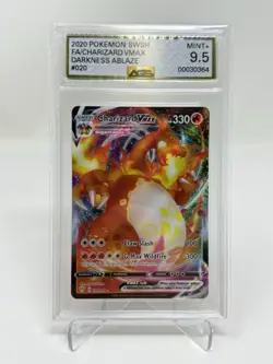 Charizard VMAX 020/189 SWSH03: Darkness Ablaze Holo Pokemon Card AGS MINT + 9.5 - Image 1