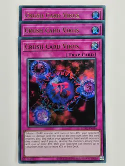 Yu Gi Oh - 3x LCKC-EN046 Crush Card Virus - Version 2 - Ultra Rare - Image 1