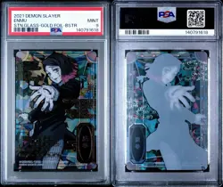 2021 CARDDASS DEMON SLAYER: STAINED GLASS CARDS | GOLD FOIL ENMU PSA 9 - Image 1