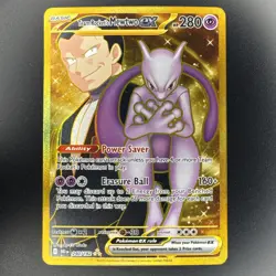 Pokemon TCG Team Rockets Mewtwo EX Full Art English Card 240/182 NM Condition - Image 1