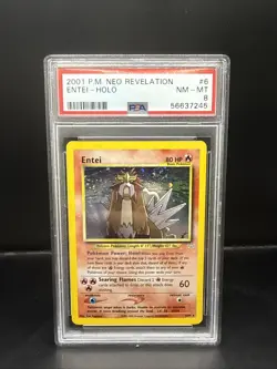 Pokemon Entei - 6/64 - Holo Rare - Neo Revelation - Pokemon Card - PSA 8 Swirl - Image 2