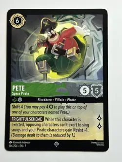 Pete - Space Pirate Super Rare Archazia's Island 114/204 NM Lorcana Card - Image 1