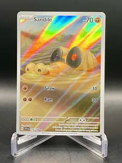 Sandile 216/198 Scarlet & Violet Base Set Illustration Rare Holo Pokemon TCG NM - Image 1