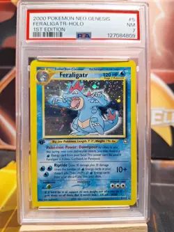 Feraligatr-Holo 1st Edition Pokemon Neo Genesis PSA NM-MT 7 - Image 1