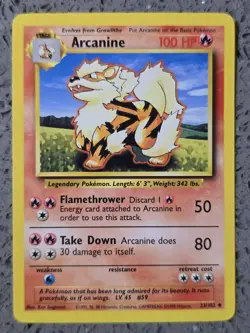 Pokemon - Arcanine - 23/102 - Base Set - WOTC - Uncommon - NM - Image 1