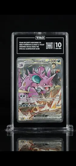 TEAM ROCKET'S NIDOKING EX 2025 POKEMON SCARLET & VIOLET #233/182 SIR TAG 10 - Image 1