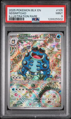 2025 POKEMON BLK EN-BLACK BOLT ILLUSTRATION RARE #105 SEISMITOAD PSA 9 - Image 1