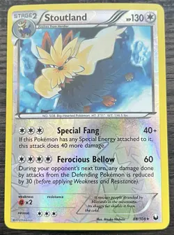 Stoutland 88/108 Pokemon TCG Black White Dark Explorers Reverse Holo MINT NM - Image 1