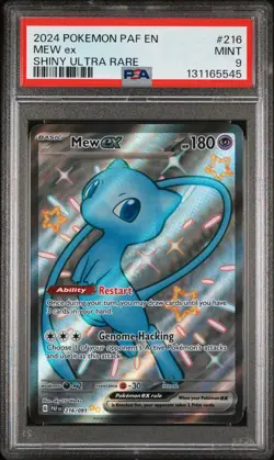 2024 POKEMON PAF EN-PALDEAN FATES SHINY ULTRA RARE #216 MEW EX PSA 9 - Image 1