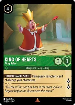 Disney Lorcana Archazia's Island - 111 King of Hearts Picky Ruler - Rare FOIL - Image 1